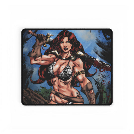 Red Sonja Desk Mat — Retro Comic Mouse Pad for Gamers & Fans