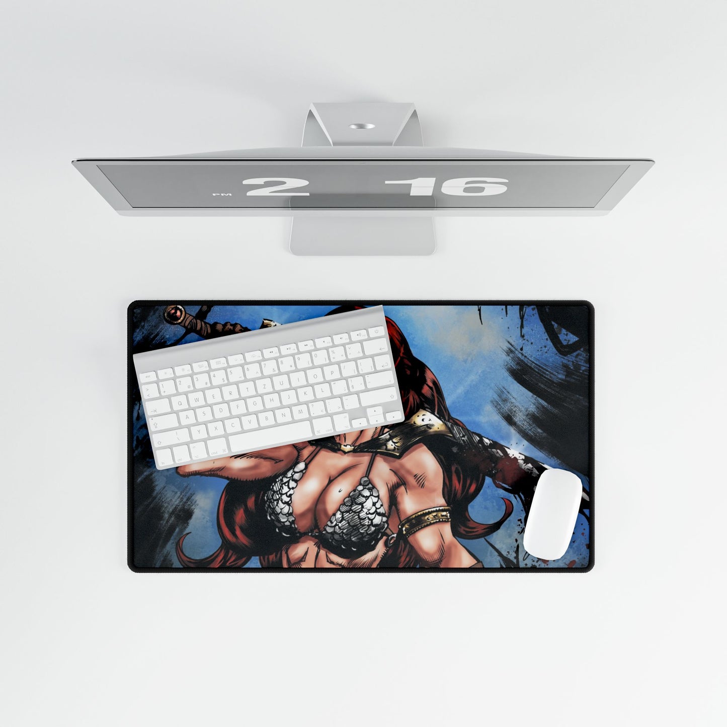 Red Sonja Desk Mat — Retro Comic Mouse Pad for Gamers & Fans