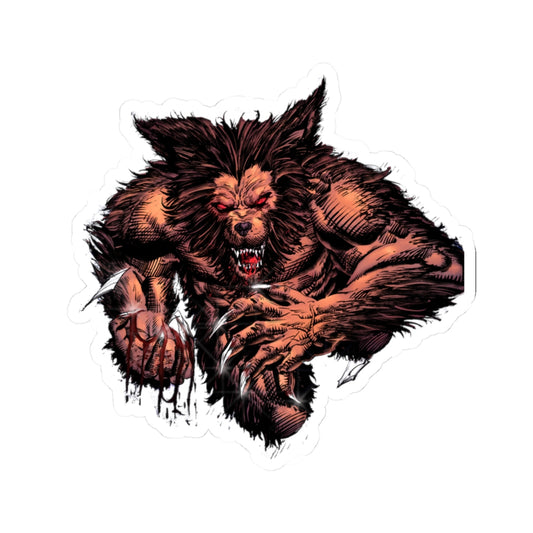Werewolf Attack Kiss-Cut Sticker — Horror Monster Vinyl Decal for Laptops & Gear