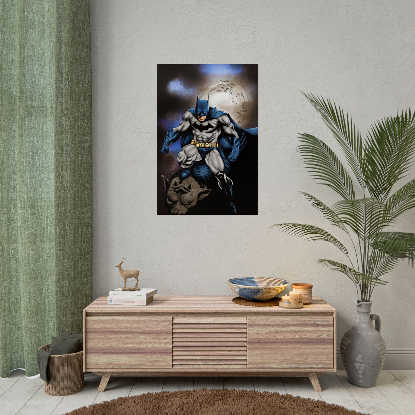 Batman Poster - Night Vigilante Moon Art Rolled Poster