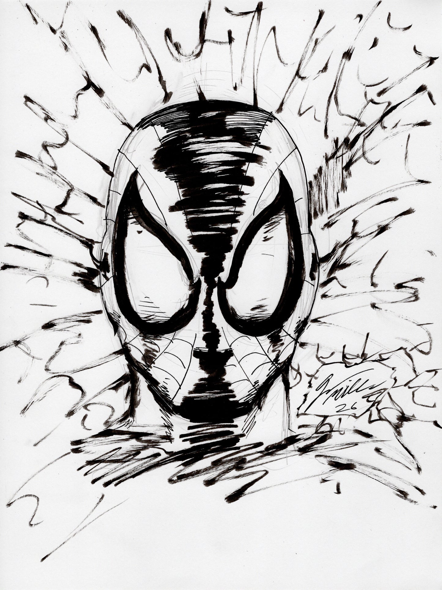 Spider-man - 9"x"12" Inked Sketch