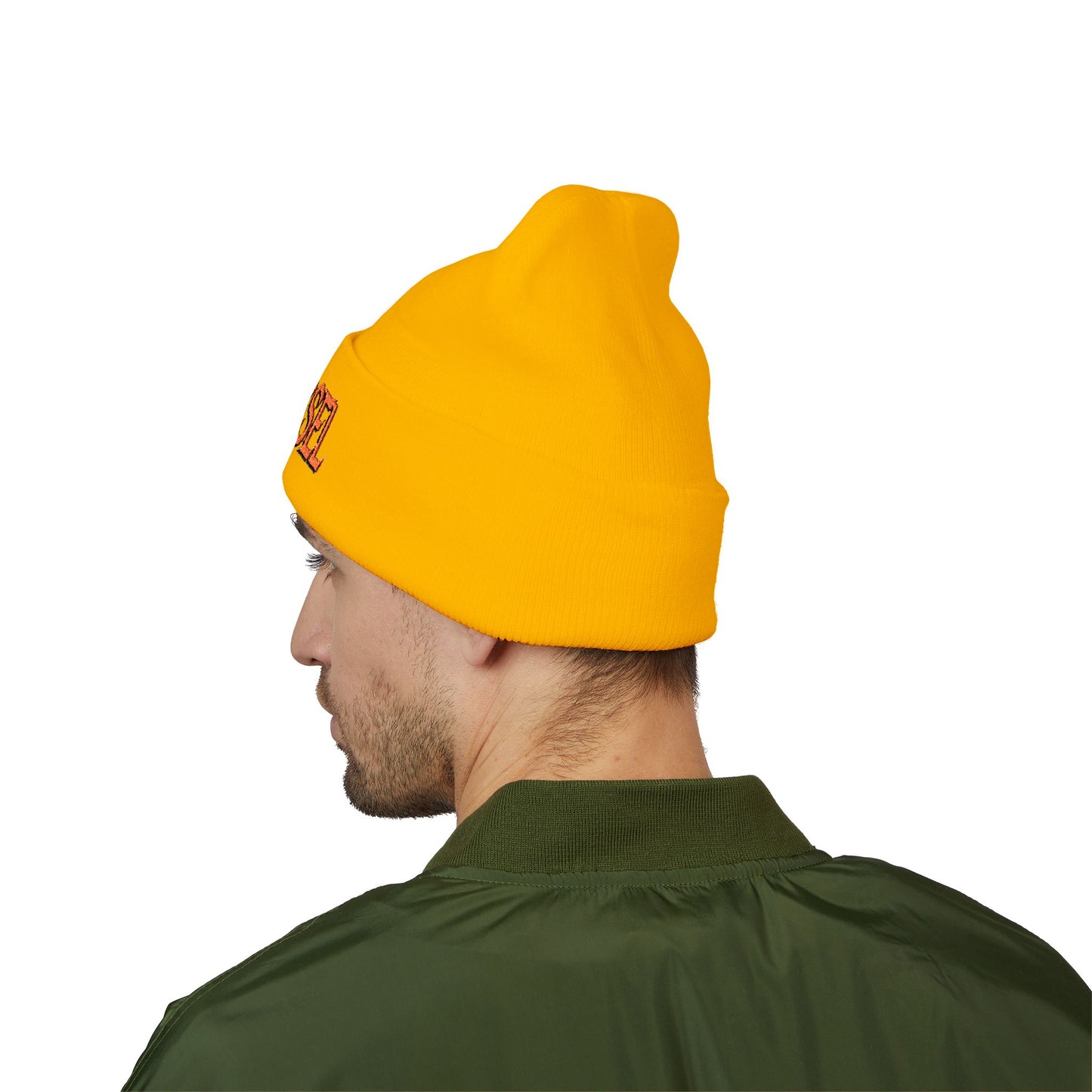Embroidered 'THE VESSEL' Cuffed Beanie — Casual Streetwear Knit Hat