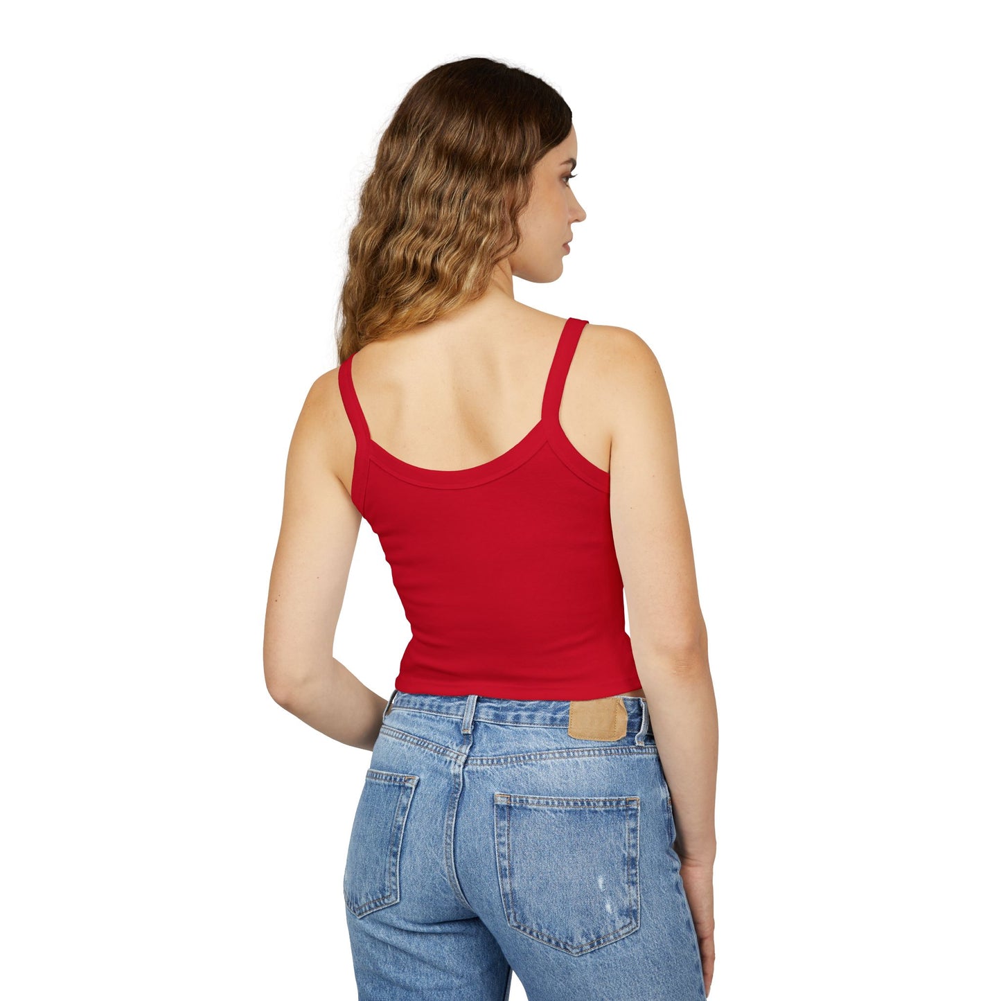 The Vessel Crop Tank Top —  Red Graphic Spaghetti Strap Tank