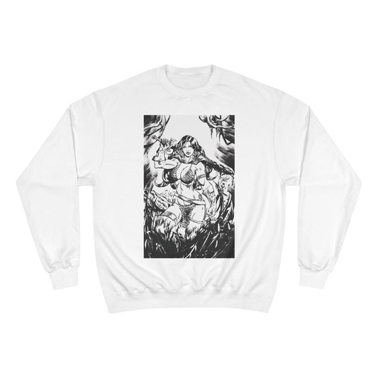 Red Sonja Champion Sweatshirt — Classic Comic Hero Crewneck
