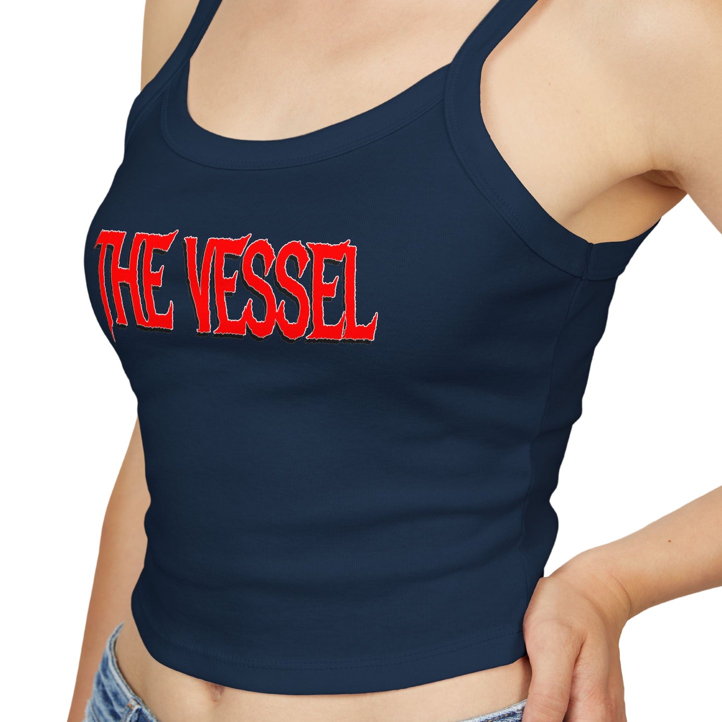 The Vessel Crop Tank Top —  Red Graphic Spaghetti Strap Tank