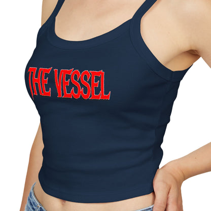 The Vessel Crop Tank Top —  Red Graphic Spaghetti Strap Tank