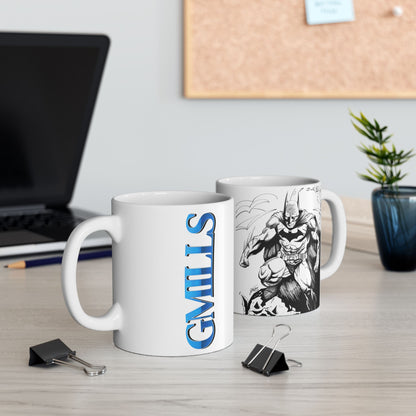 The Bat Ceramic Mug — Black Ink Equestrian Design (11oz/15oz)