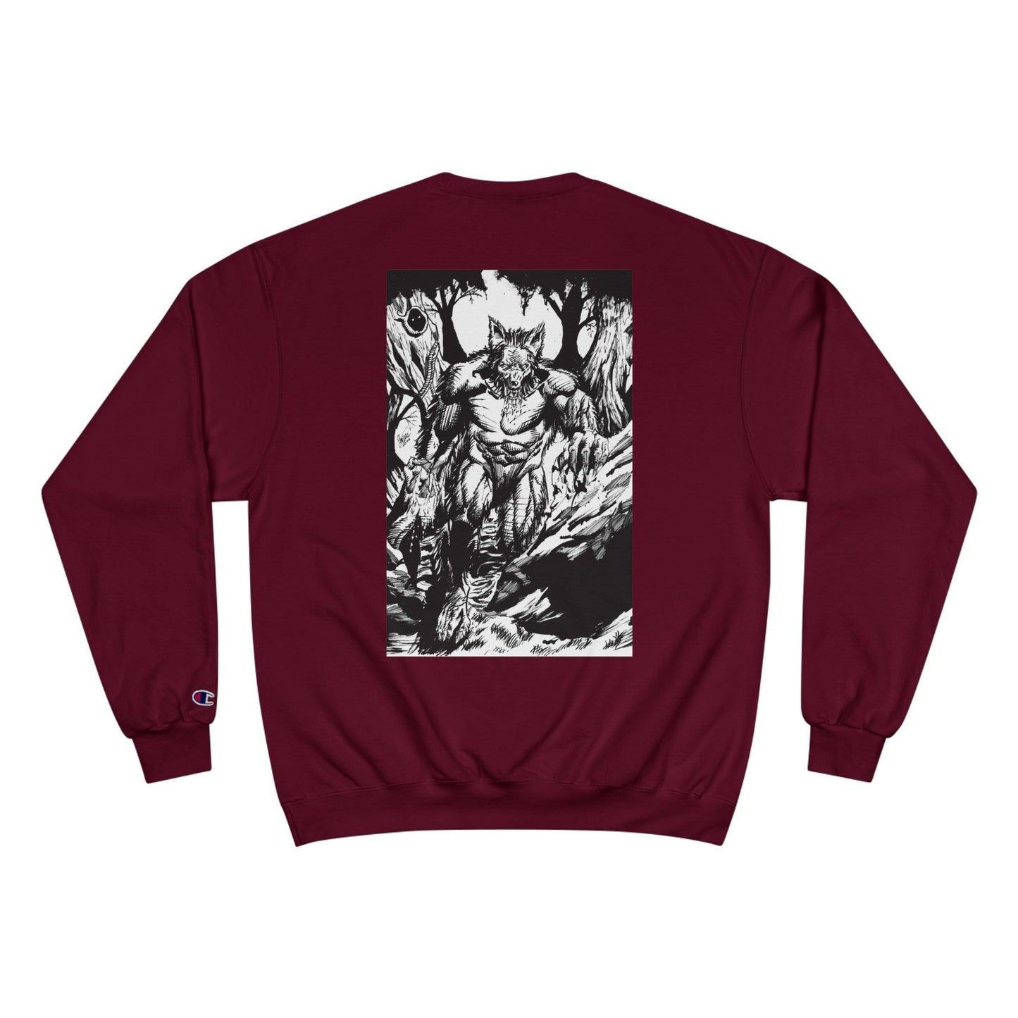 The Vessel Logo Crewneck (Red Logo, Gothic Art Back)