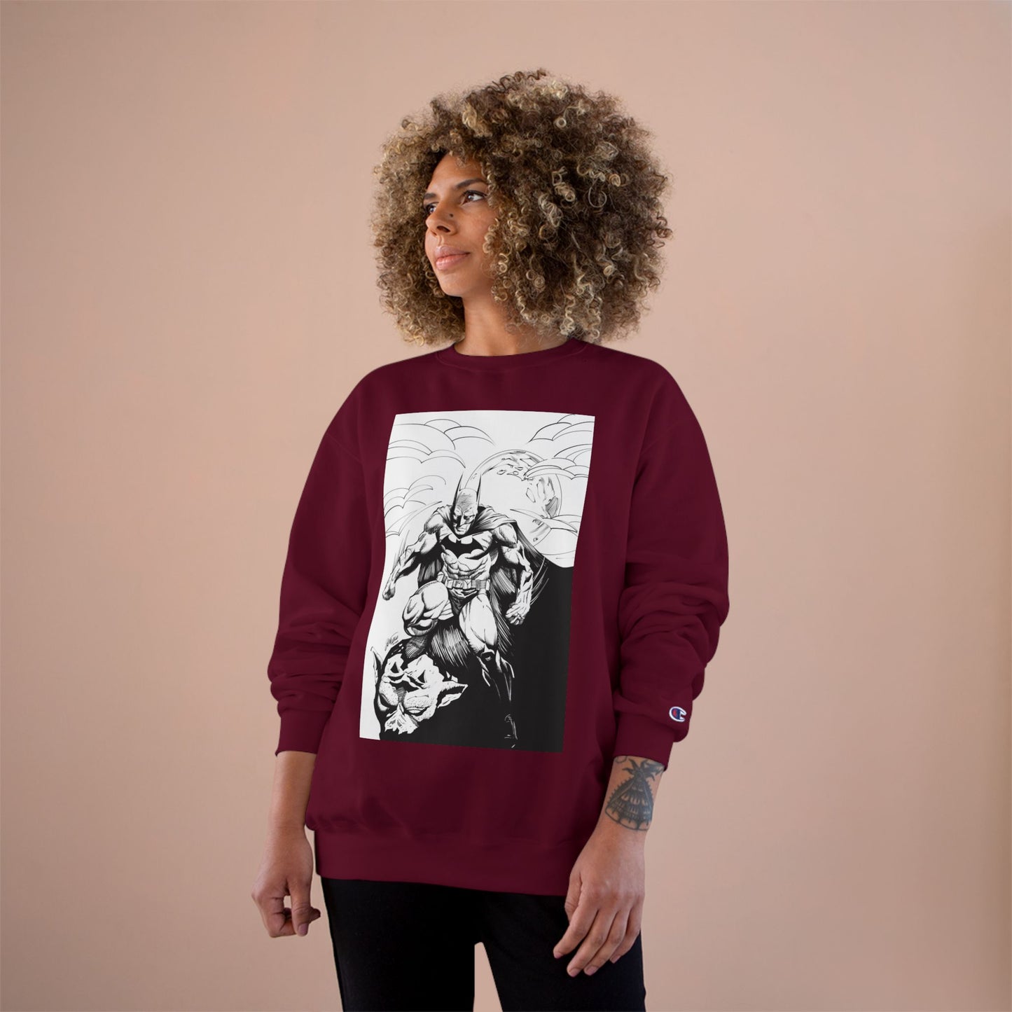 The Bat Comic Champion Sweatshirt - Cool Superhero Graphic Tee