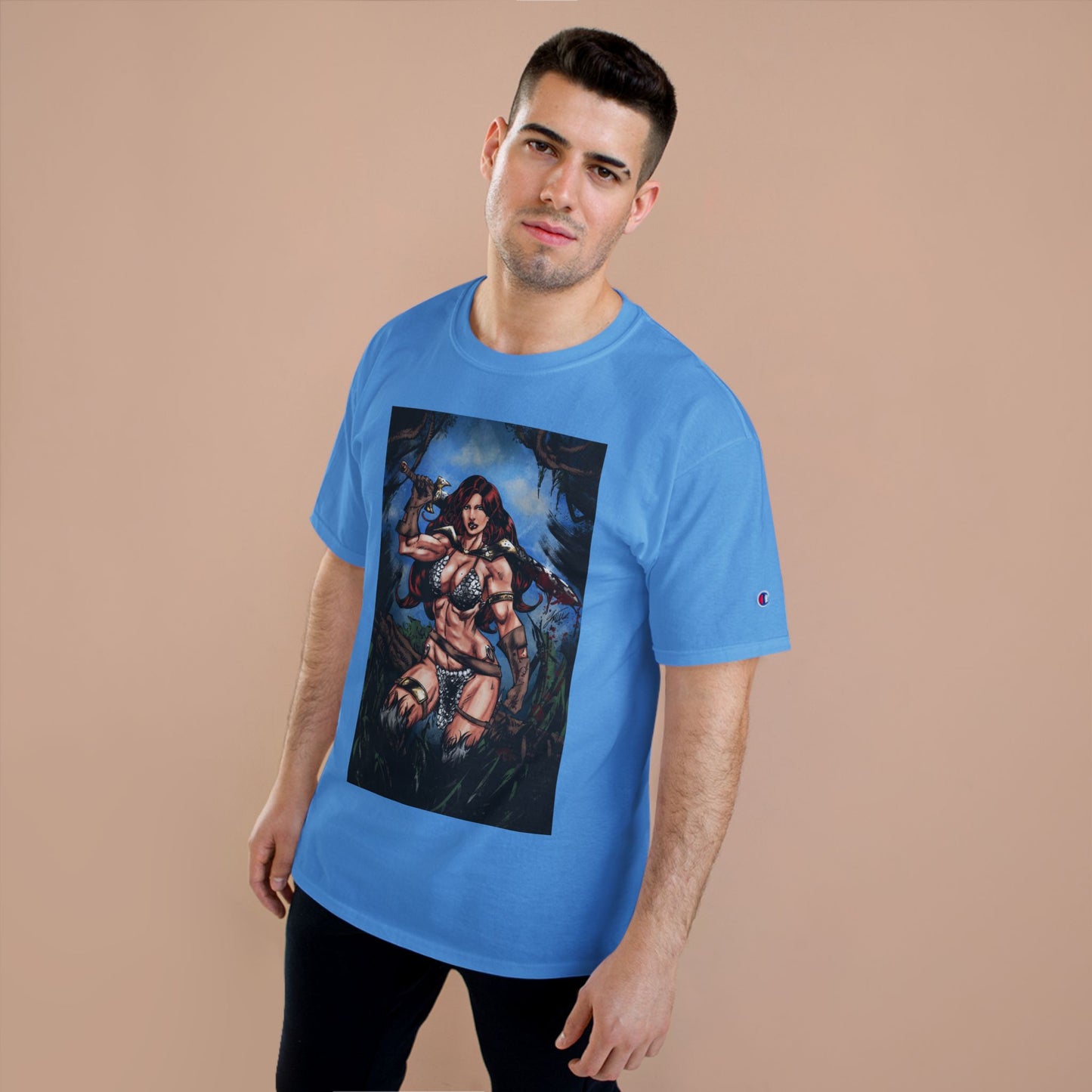Red Sonja Sword & Sorcery Champion T-Shirt — Comic Fantasy Tee (Color)
