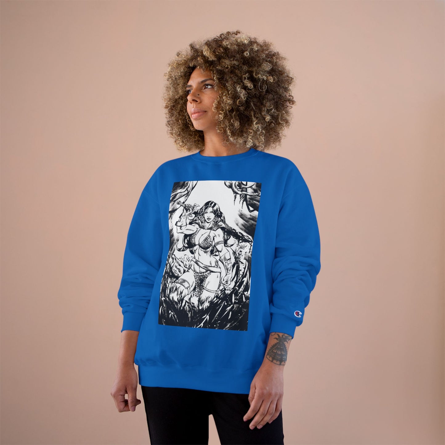 Red Sonja Champion Sweatshirt — Classic Comic Hero Crewneck