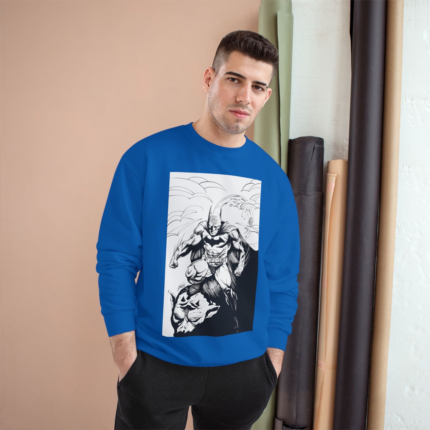 The Bat Comic Champion Sweatshirt - Cool Superhero Graphic Tee