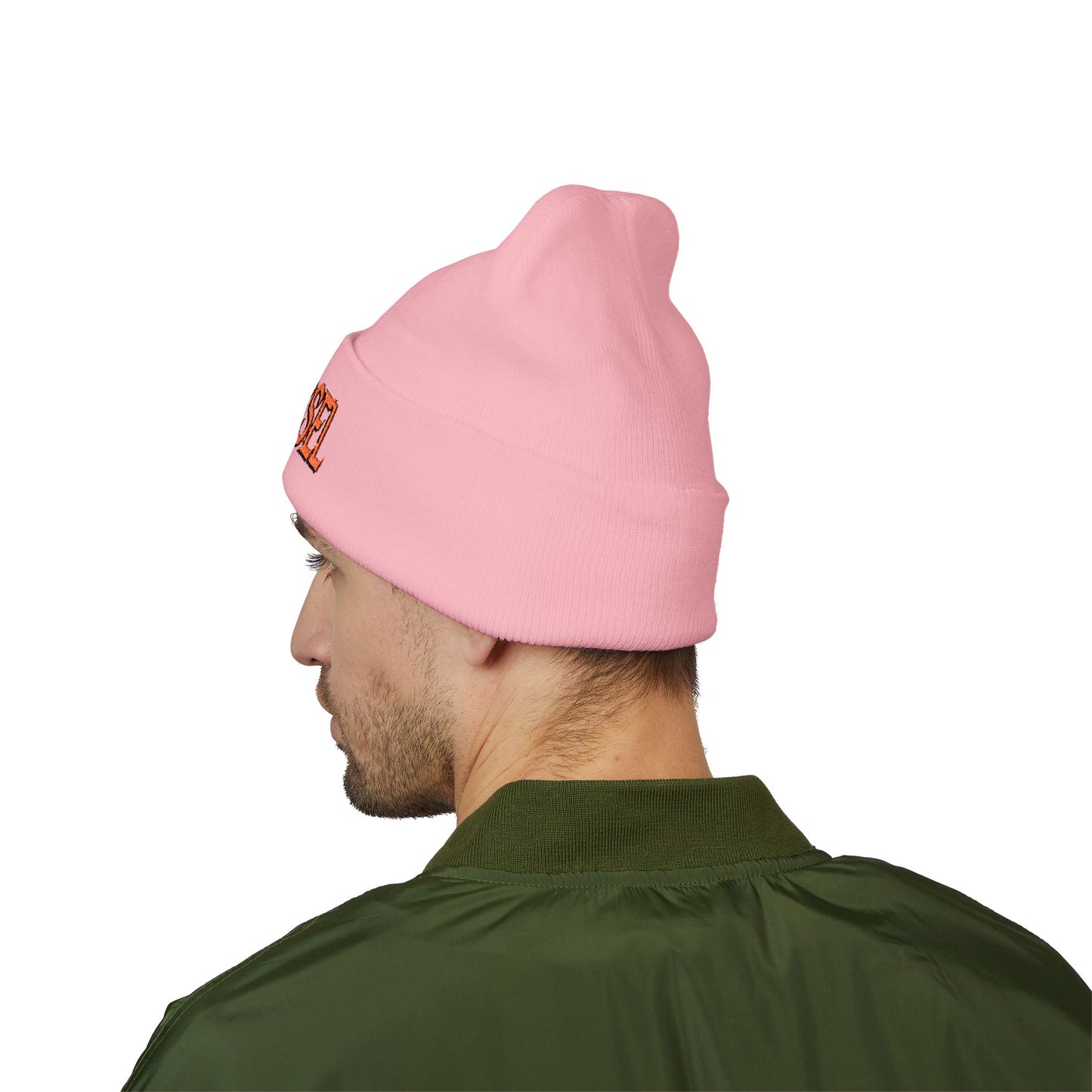 Embroidered 'THE VESSEL' Cuffed Beanie — Casual Streetwear Knit Hat