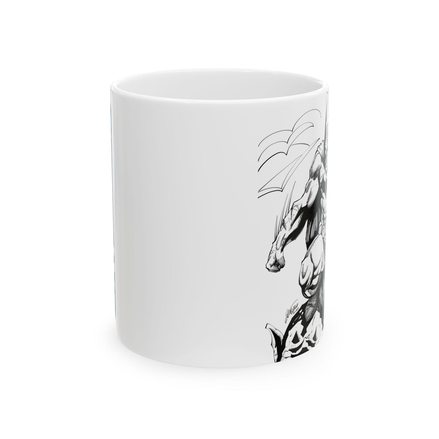 The Bat Ceramic Mug — Black Ink Equestrian Design (11oz/15oz)