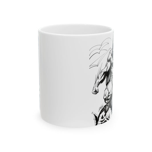 The Bat Ceramic Mug — Black Ink Equestrian Design (11oz/15oz)