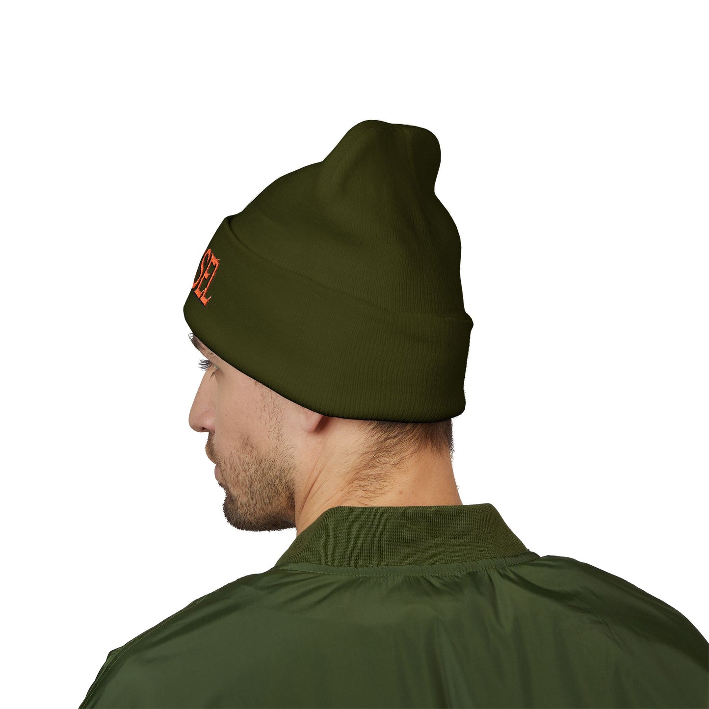 Embroidered 'THE VESSEL' Cuffed Beanie — Casual Streetwear Knit Hat