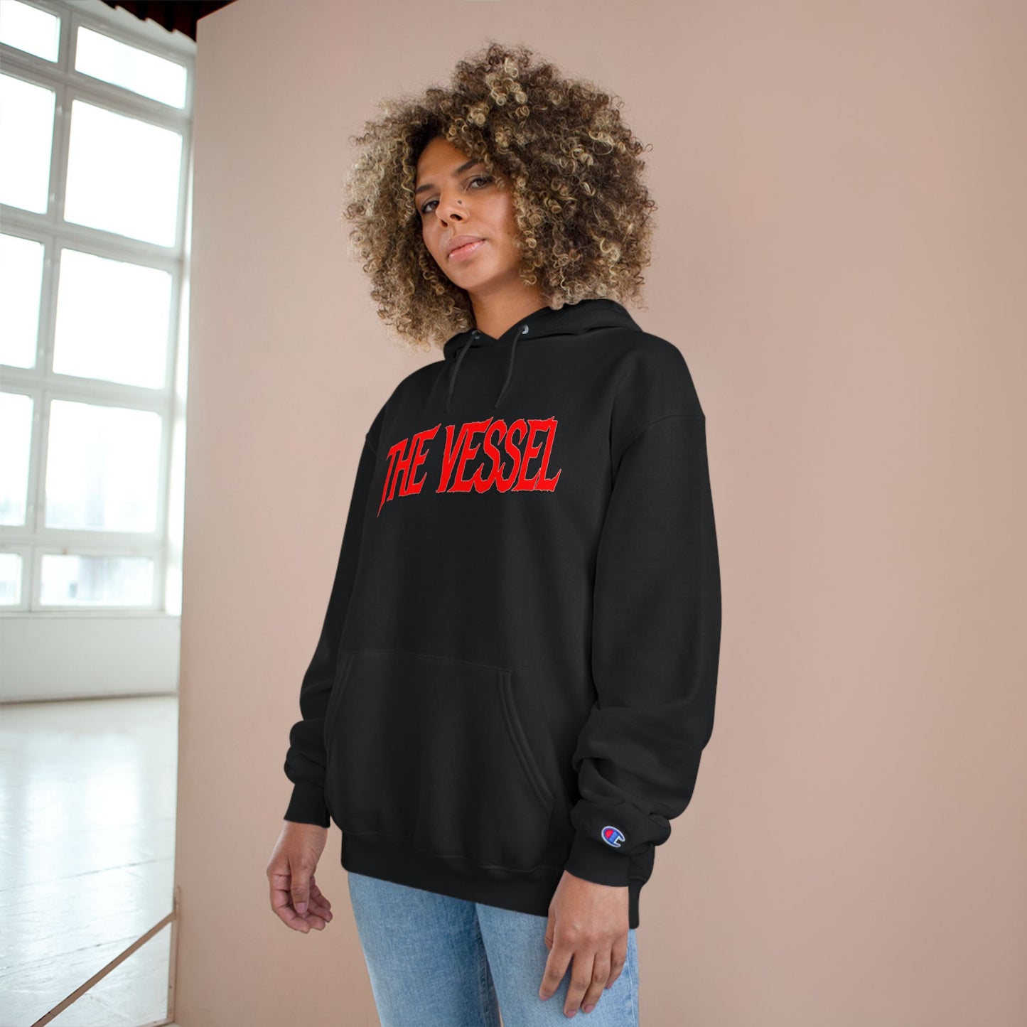The Vessel Hoodie - Bold Red Logo Champion Pullover