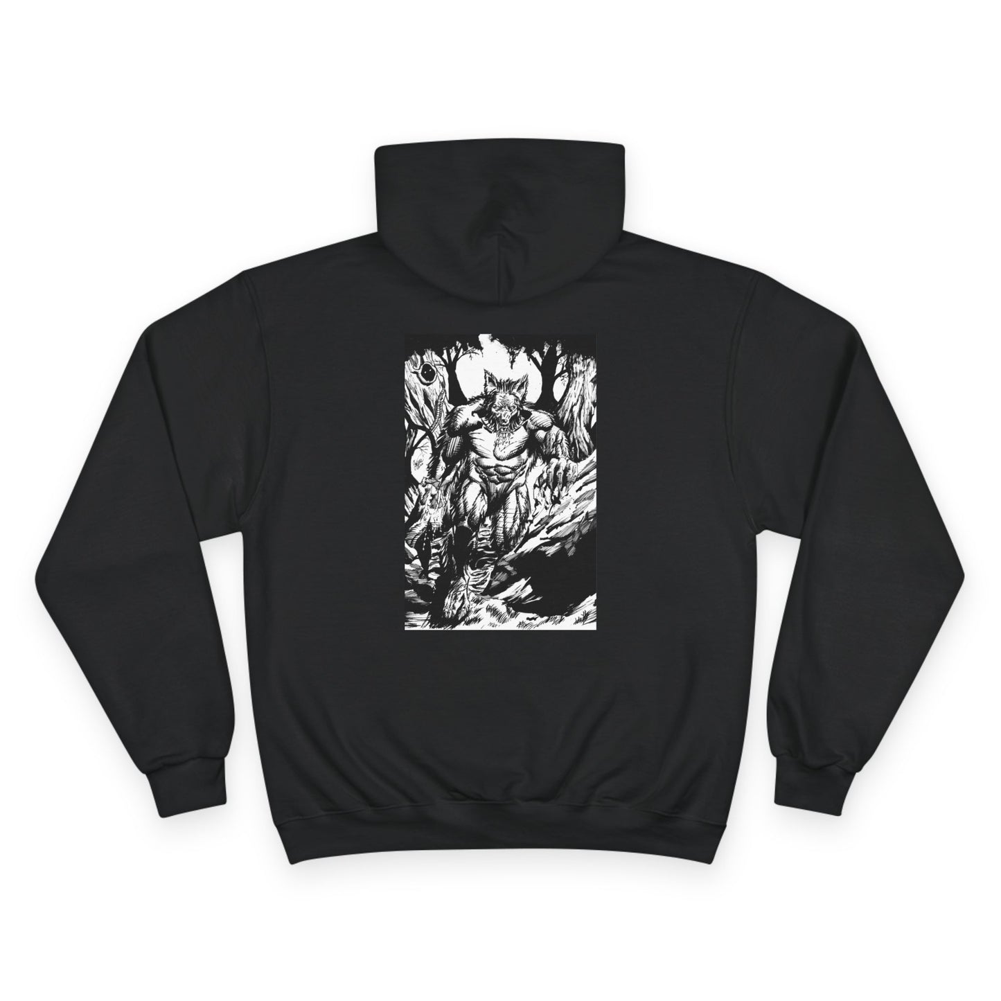 The Vessel Hoodie — Graphic Champion Pullover with Red Logo & Black Backprint