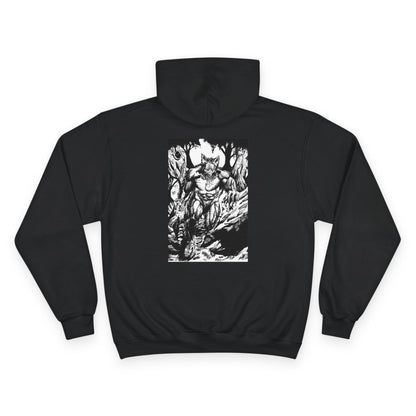 The Vessel Hoodie — Graphic Champion Pullover with Red Logo & Black Backprint