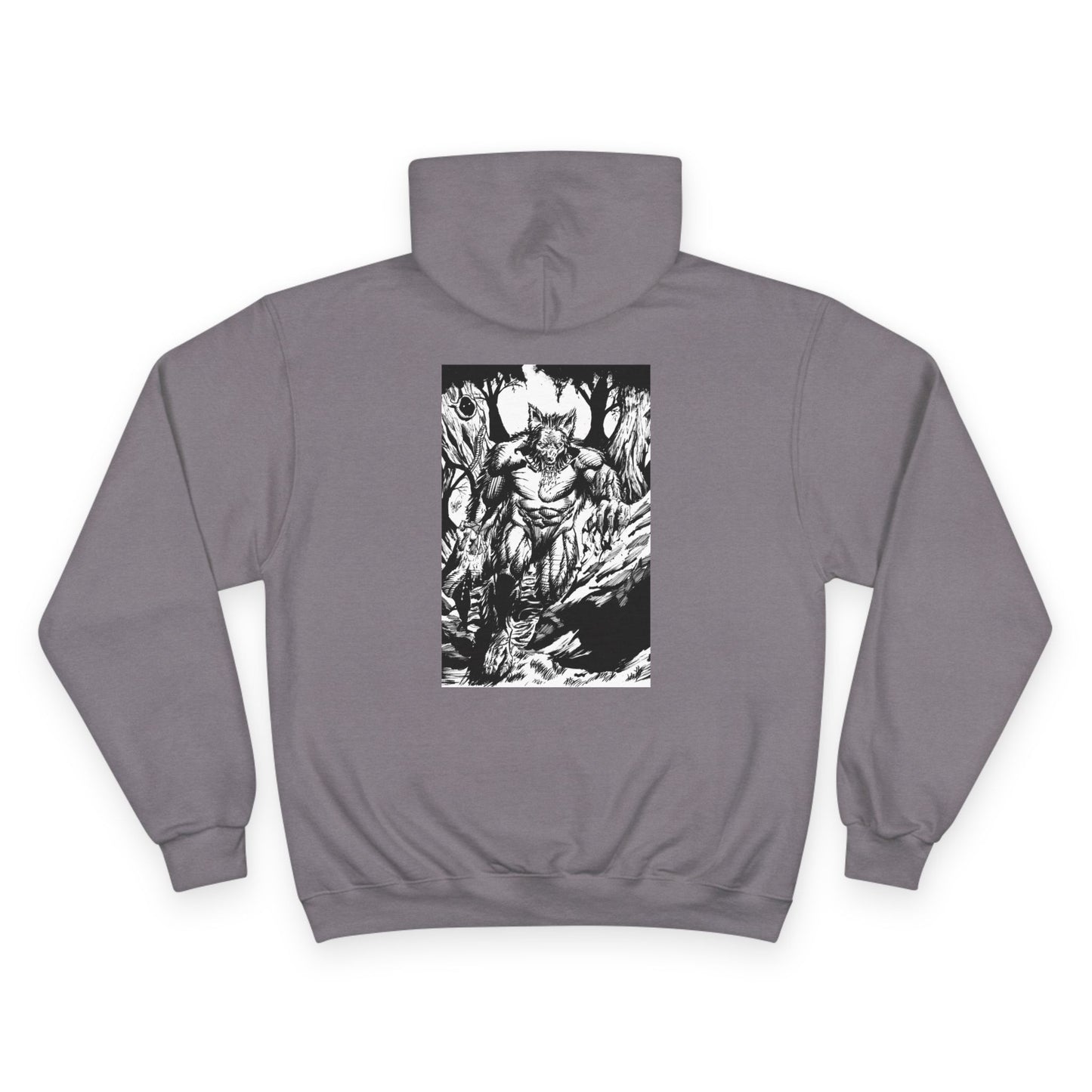 The Vessel Hoodie — Graphic Champion Pullover with Red Logo & Black Backprint