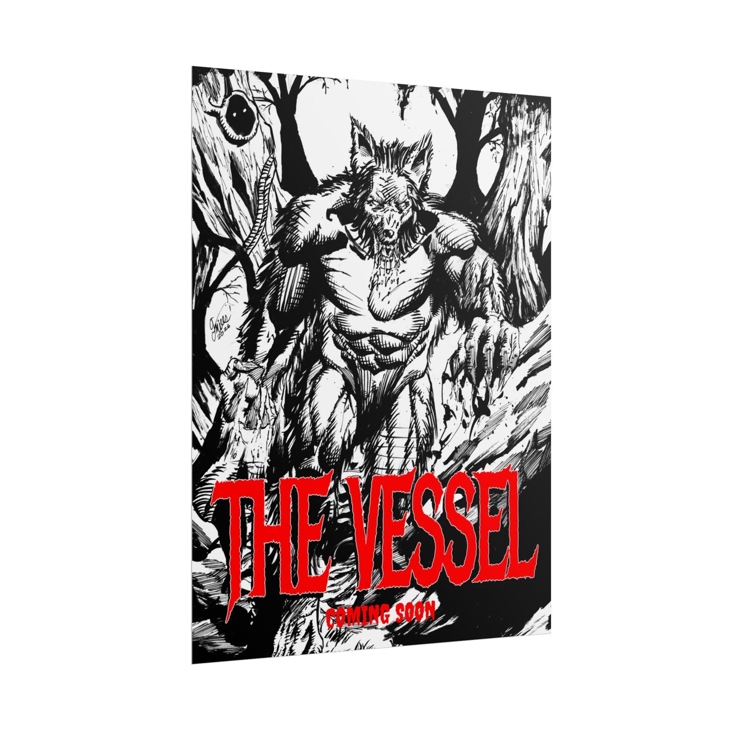 Rolled Poster — "THE VESSEL" Horror Art Print (Werewolf Illustration)