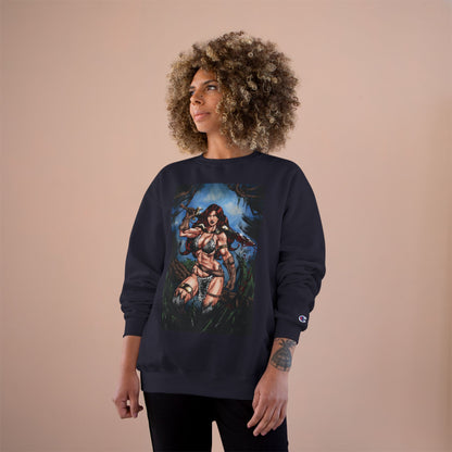 Red Sonja Champion Sweatshirt — Classic Comic Hero Crewneck (Color)