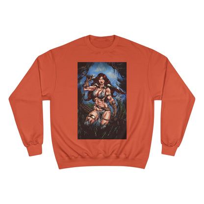 Red Sonja Champion Sweatshirt — Classic Comic Hero Crewneck (Color)