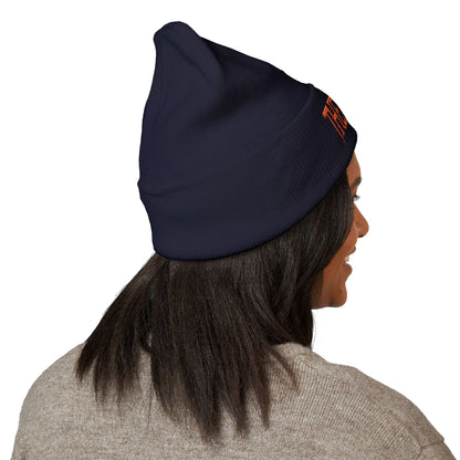 Embroidered 'THE VESSEL' Cuffed Beanie — Casual Streetwear Knit Hat