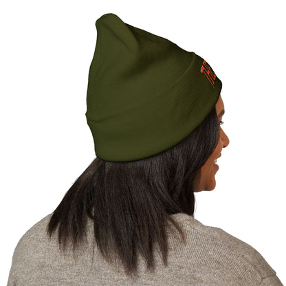 Embroidered 'THE VESSEL' Cuffed Beanie — Casual Streetwear Knit Hat
