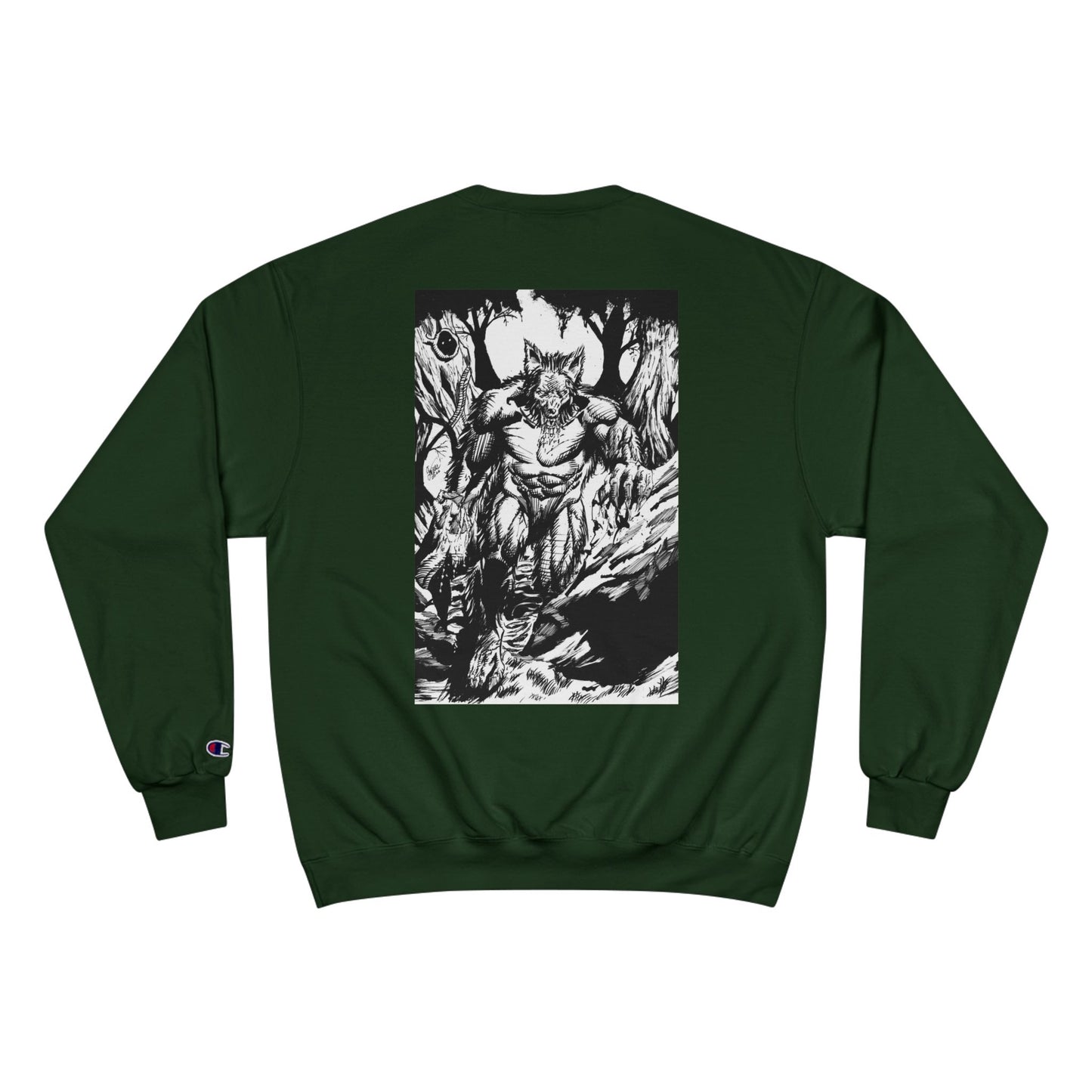 The Vessel Logo Crewneck (Red Logo, Gothic Art Back)