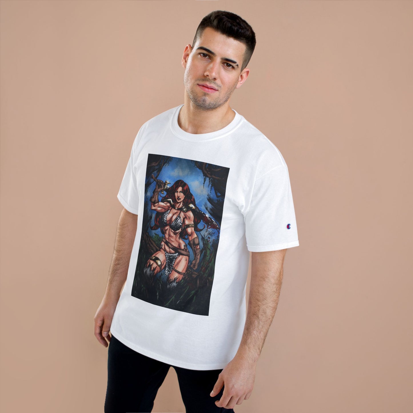 Red Sonja Sword & Sorcery Champion T-Shirt — Comic Fantasy Tee (Color)