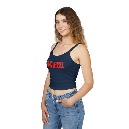 The Vessel Crop Tank Top —  Red Graphic Spaghetti Strap Tank