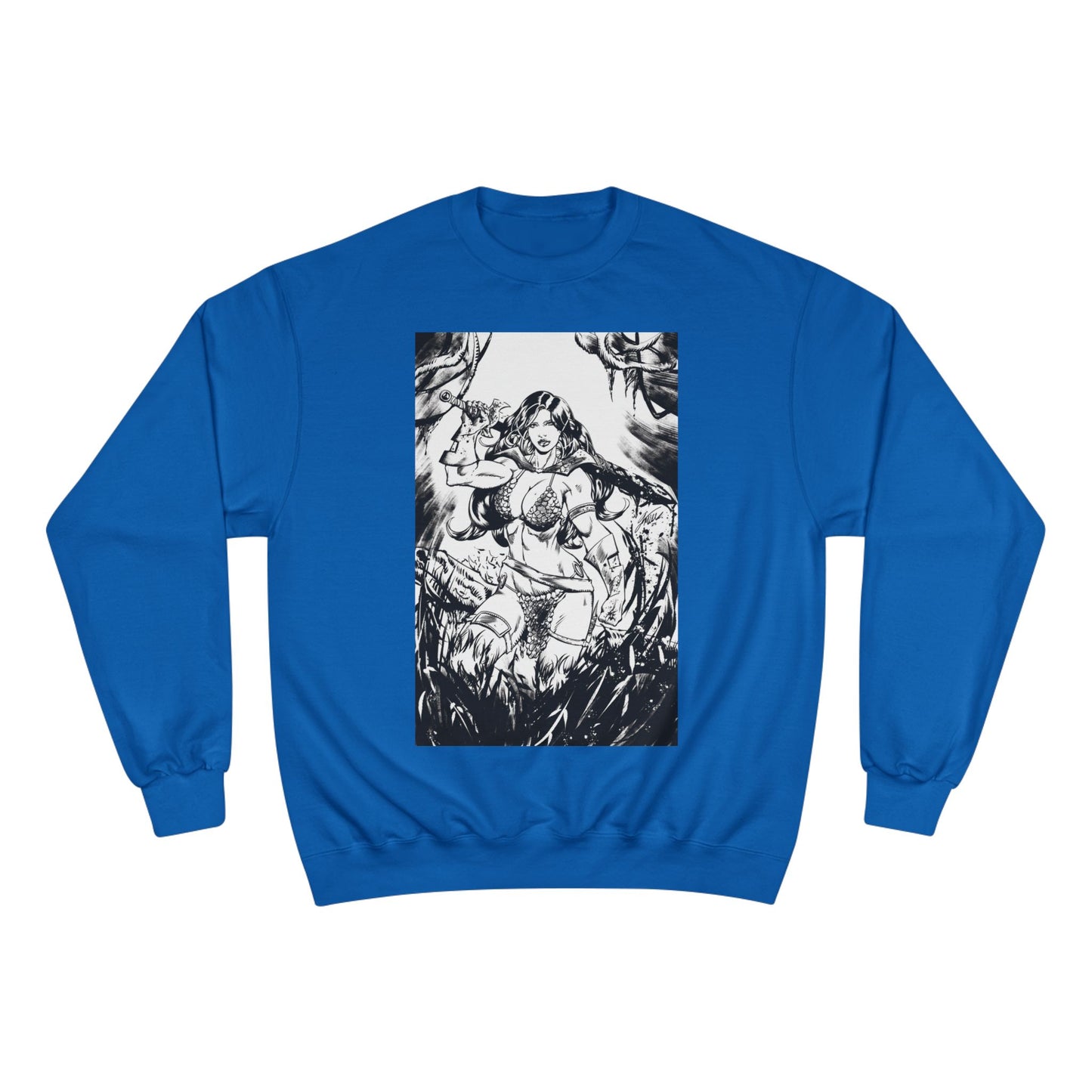 Red Sonja Champion Sweatshirt — Classic Comic Hero Crewneck