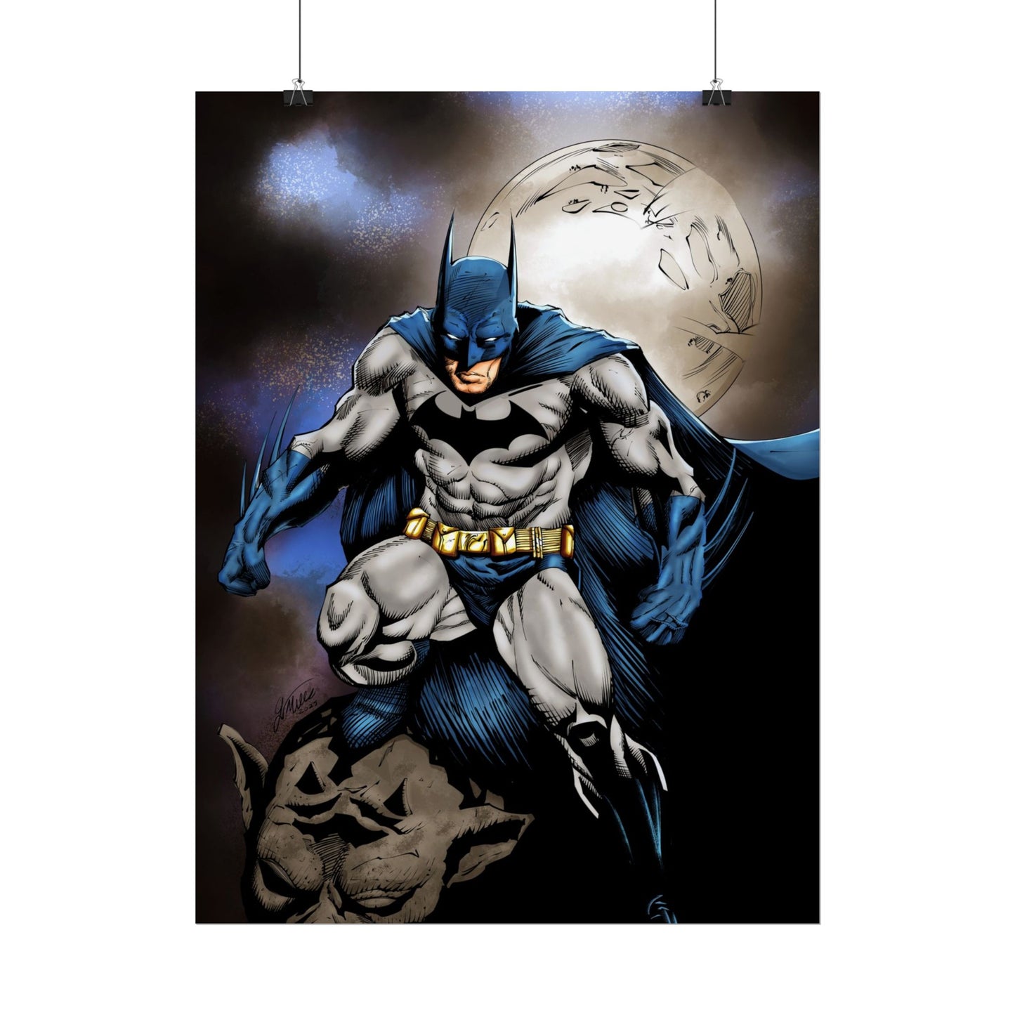 Batman Poster - Night Vigilante Moon Art Rolled Poster