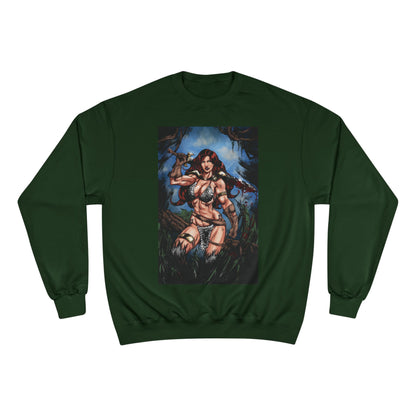 Red Sonja Champion Sweatshirt — Classic Comic Hero Crewneck (Color)