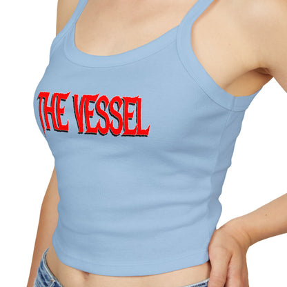 The Vessel Crop Tank Top —  Red Graphic Spaghetti Strap Tank