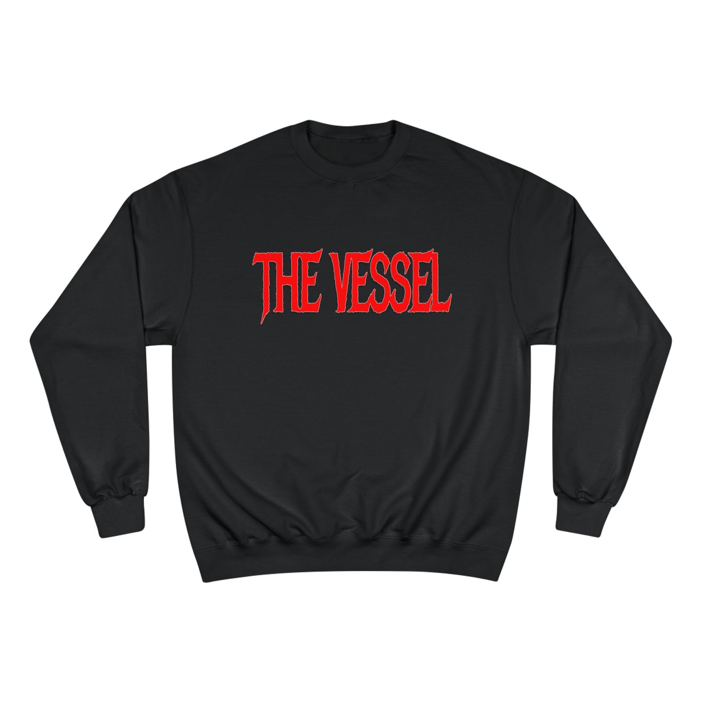 The Vessel Logo Crewneck (Red Logo, Gothic Art Back)