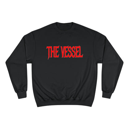 The Vessel Logo Crewneck (Red Logo, Gothic Art Back)