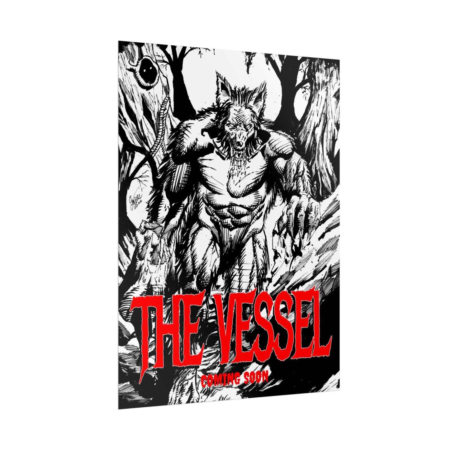 Rolled Poster — "THE VESSEL" Horror Art Print (Werewolf Illustration)