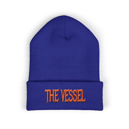 Embroidered 'THE VESSEL' Cuffed Beanie — Casual Streetwear Knit Hat