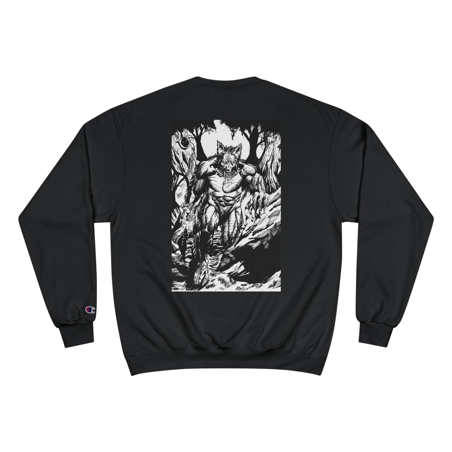 The Vessel Logo Crewneck (Red Logo, Gothic Art Back)