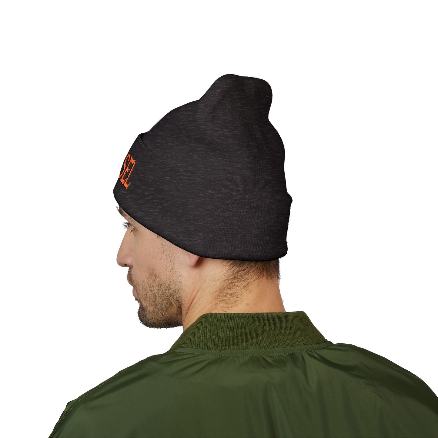 Embroidered 'THE VESSEL' Cuffed Beanie — Casual Streetwear Knit Hat