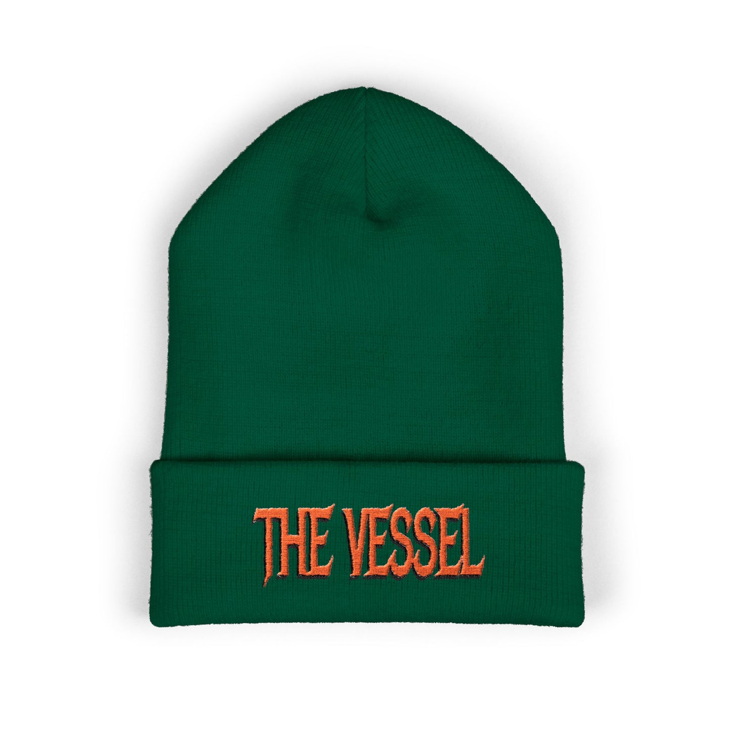 Embroidered 'THE VESSEL' Cuffed Beanie — Casual Streetwear Knit Hat