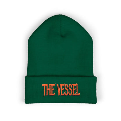 Embroidered 'THE VESSEL' Cuffed Beanie — Casual Streetwear Knit Hat