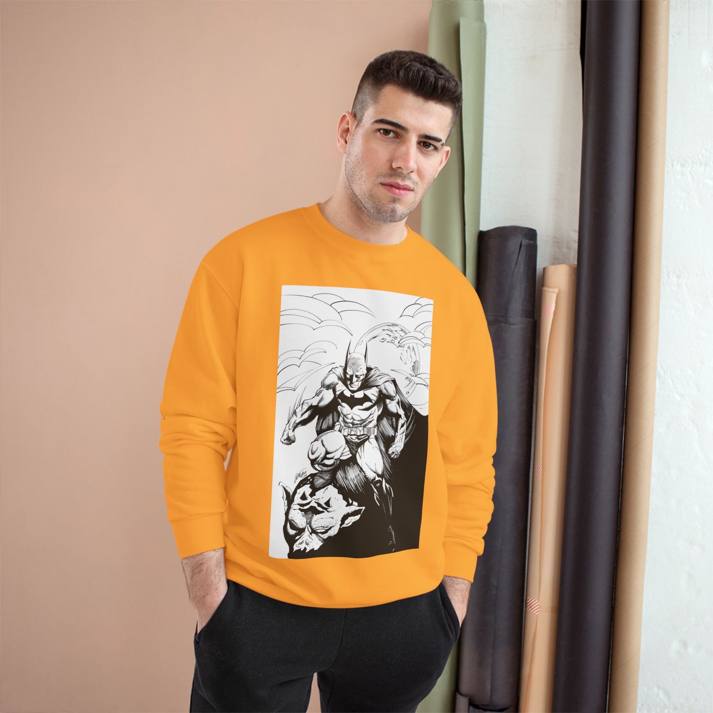 The Bat Comic Champion Sweatshirt - Cool Superhero Graphic Tee