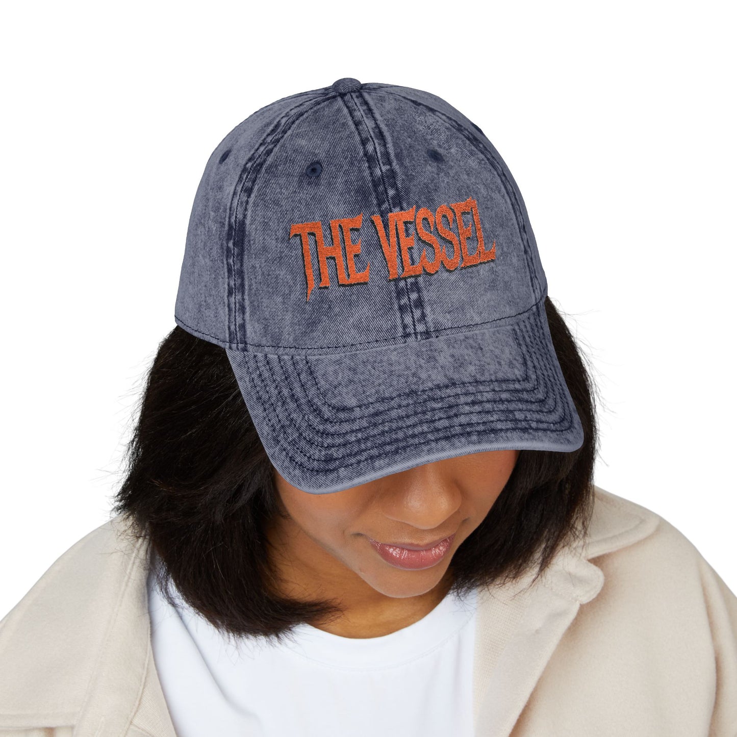 Vintage Embroidered Cap "The Vessel" – Washed Baseball Hat