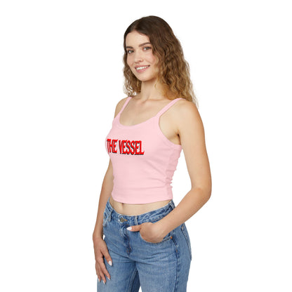 The Vessel Crop Tank Top —  Red Graphic Spaghetti Strap Tank