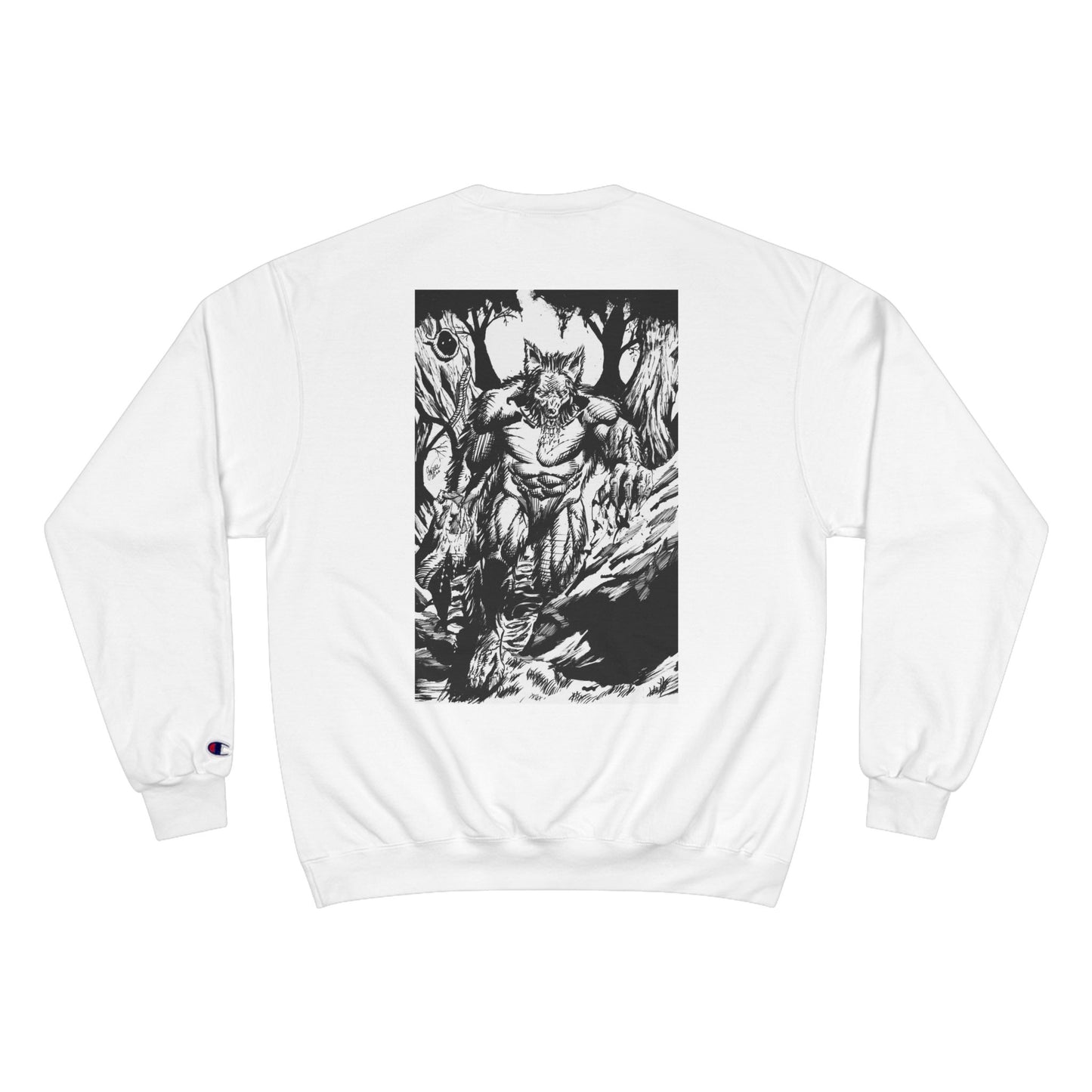 The Vessel Logo Crewneck (Red Logo, Gothic Art Back)