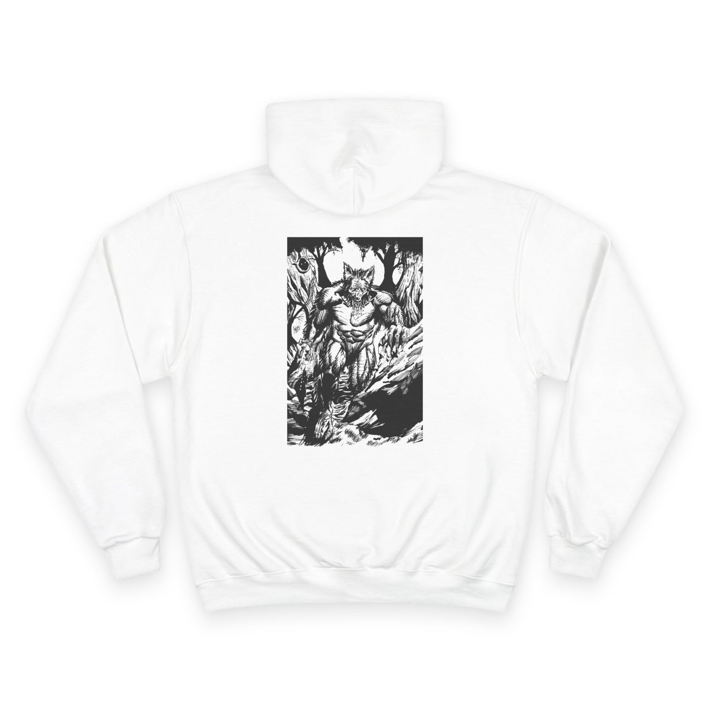 The Vessel Hoodie — Graphic Champion Pullover with Red Logo & Black Backprint