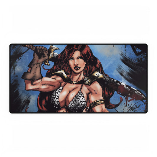 Red Sonja Desk Mat — Retro Comic Mouse Pad for Gamers & Fans